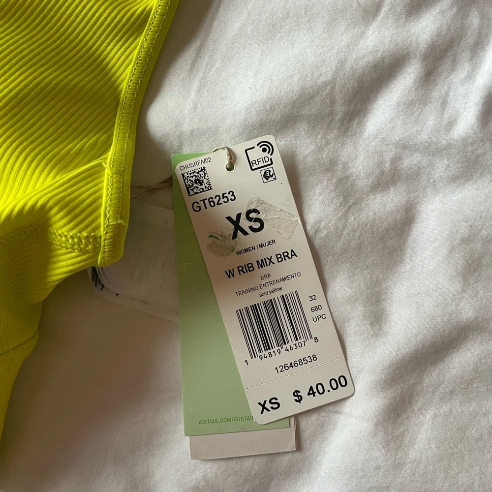 adidas Lime Green Sports Bra - Picture 8 of 8